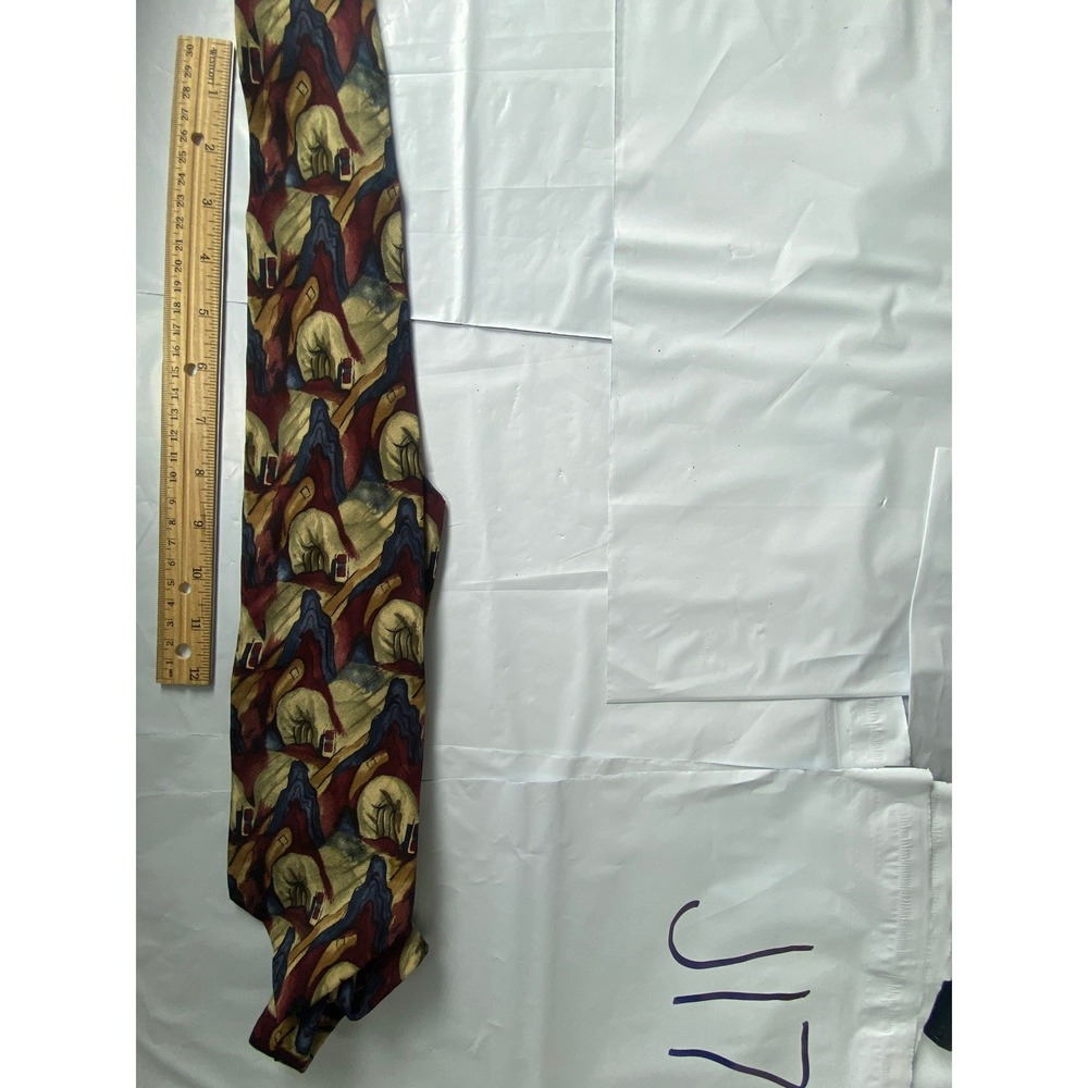 Men's Noveltyโ Silk Necktie โ Abstract Scenic / Landscape Pattern